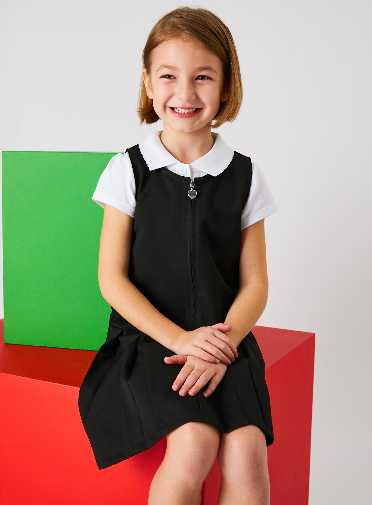 Black Zip Front Pleated Pinafore Dress 2 Pack Review