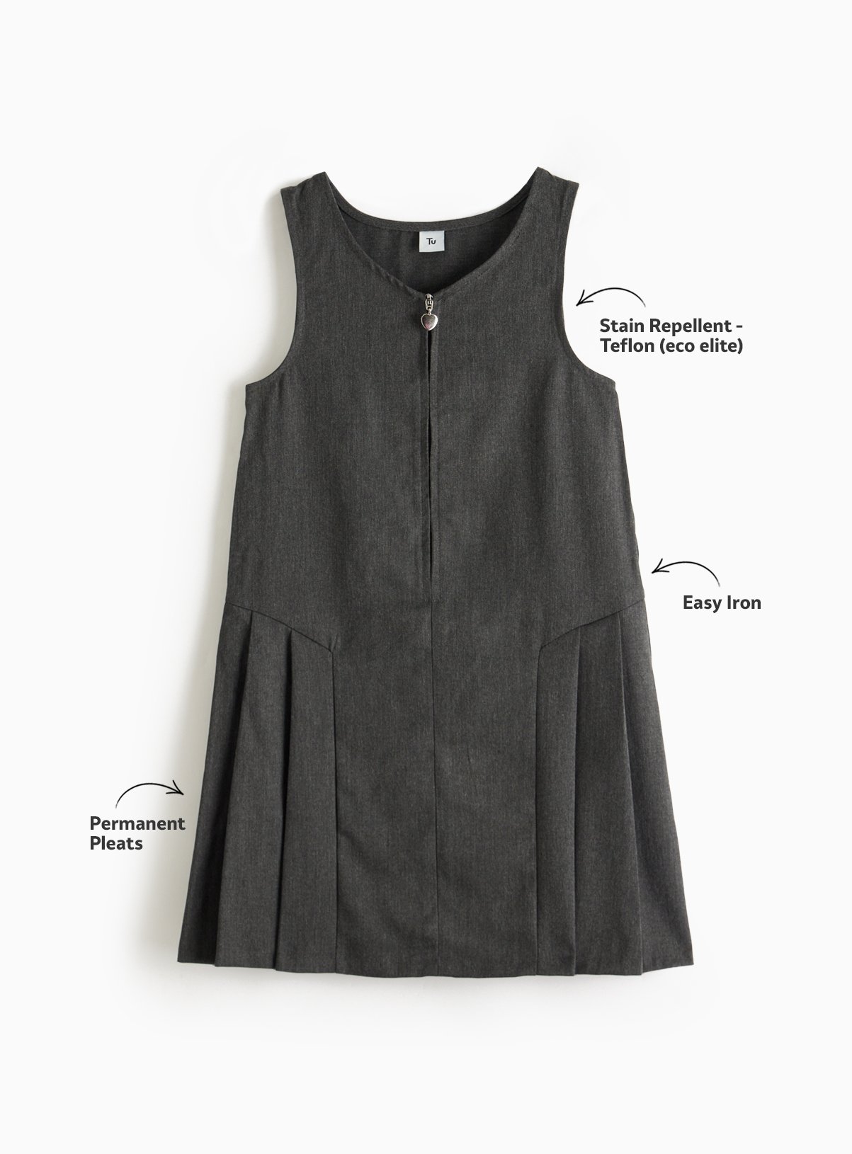 2 Pack Grey Zip Through Pinafores 4 years - Image 3 thumbnail