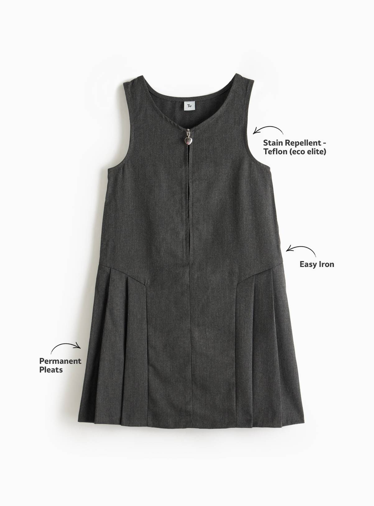 2 Pack Grey Zip Through Pinafores 4 years - Image 3