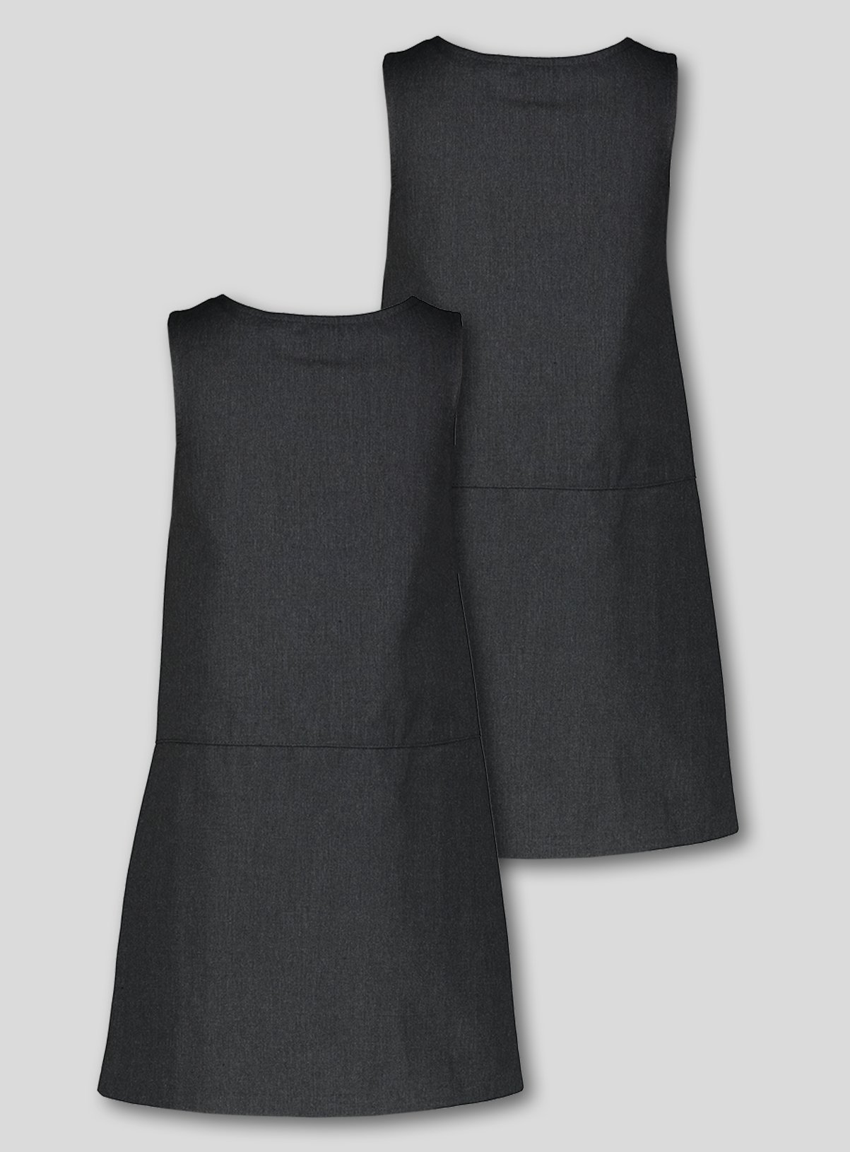 2 Pack Grey Zip Through Pinafores 10 years - Image 3 thumbnail