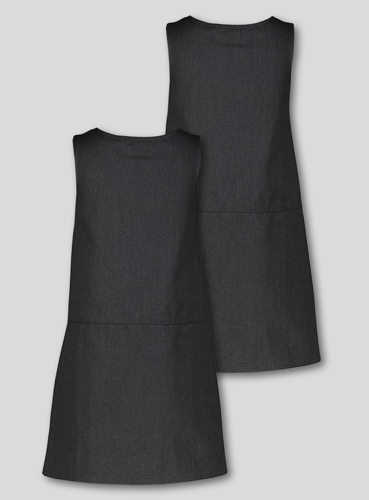 2 Pack Grey Zip Through Pinafores 10 years - Image 3