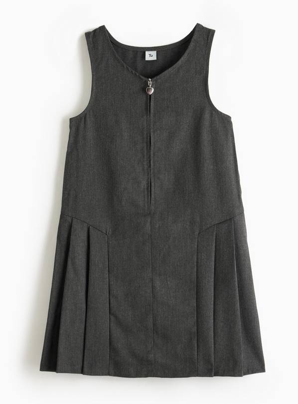2 Pack Grey Zip Through Pinafores 12 years