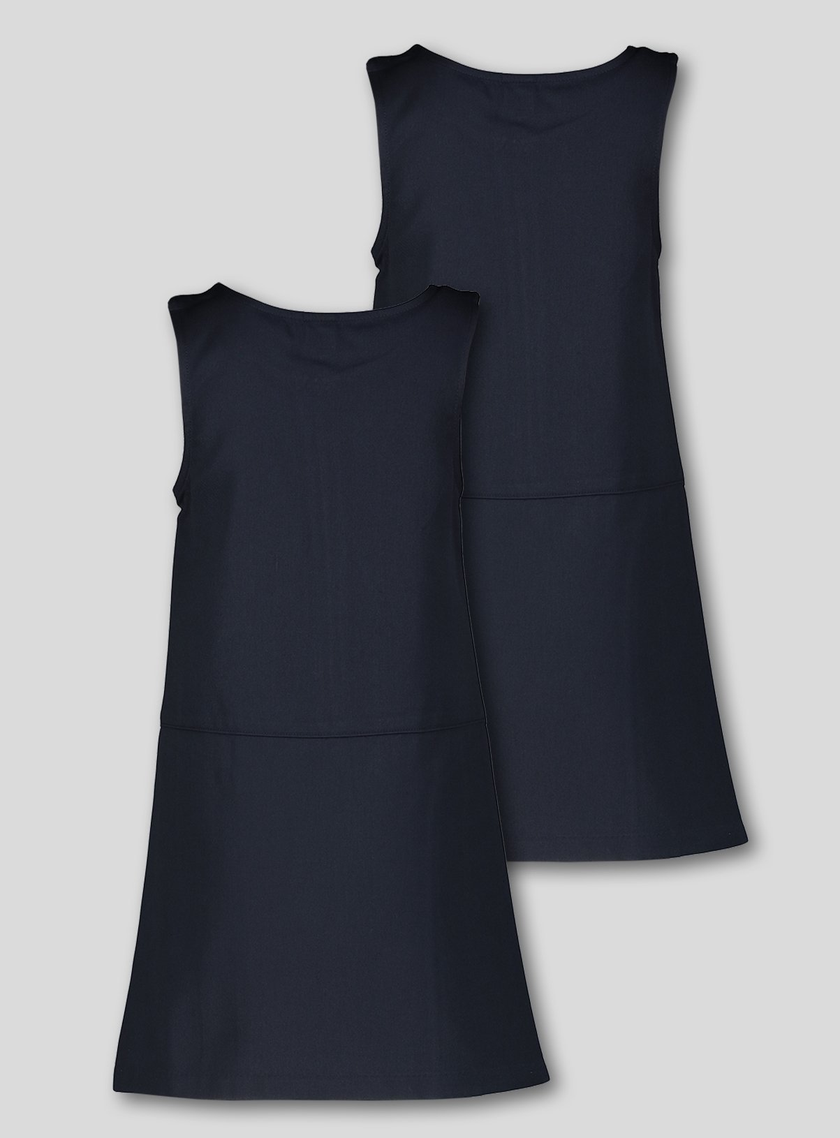 Navy Zip Front Pleated Pinafores 2 Pack  6 years - Image 3 thumbnail