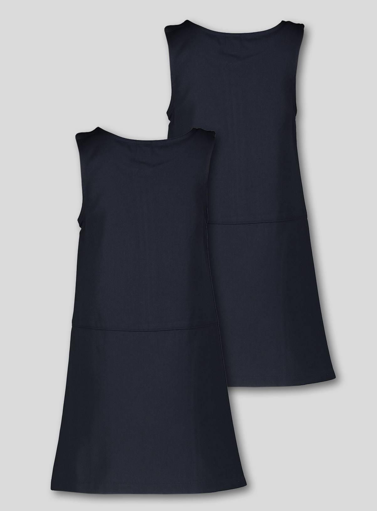 Navy Zip Front Pleated Pinafores 2 Pack  6 years - Image 3