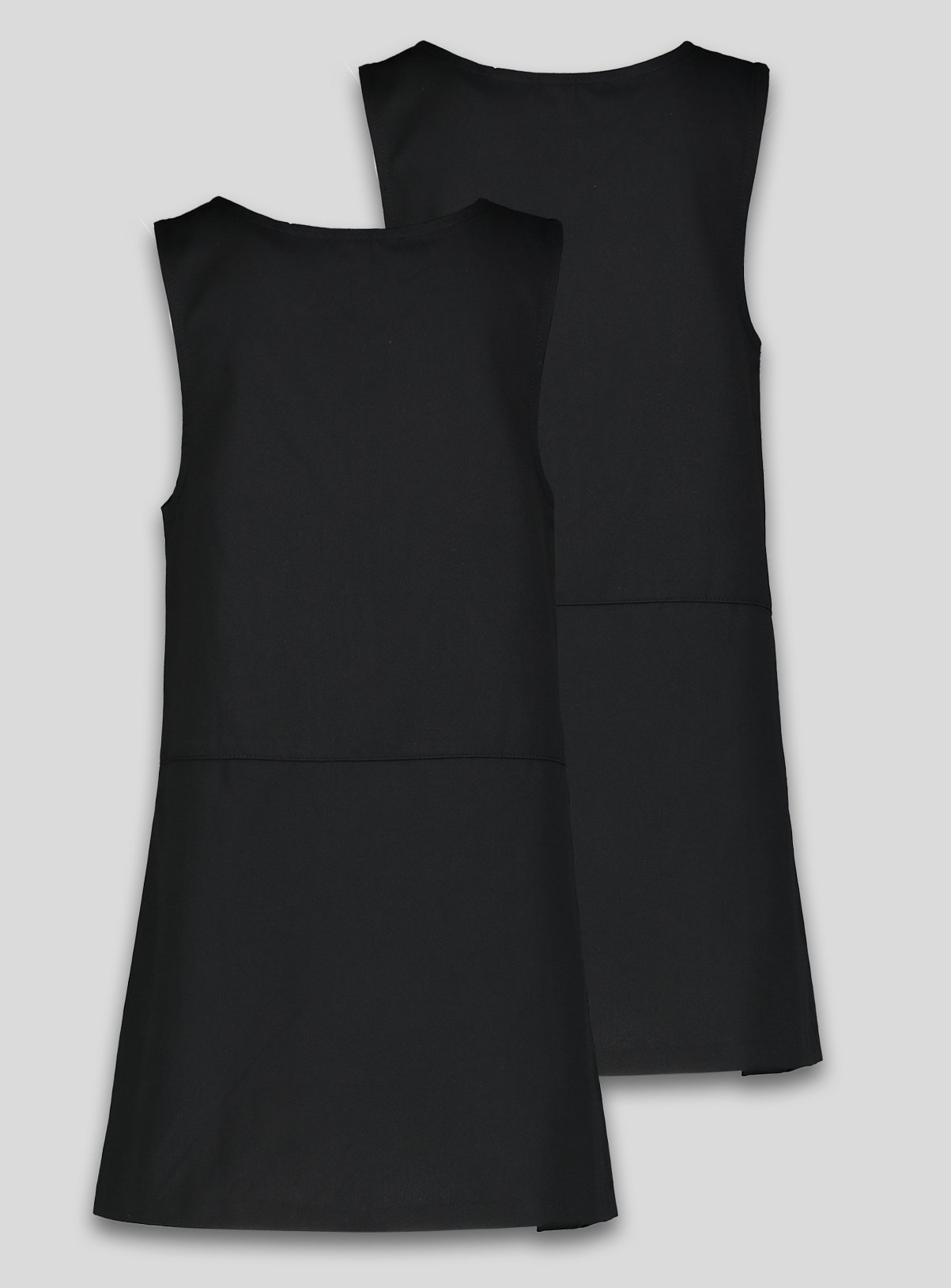  2 Pack Black Zip Through Pinafores Plus Fit 5 years - Image 3 thumbnail