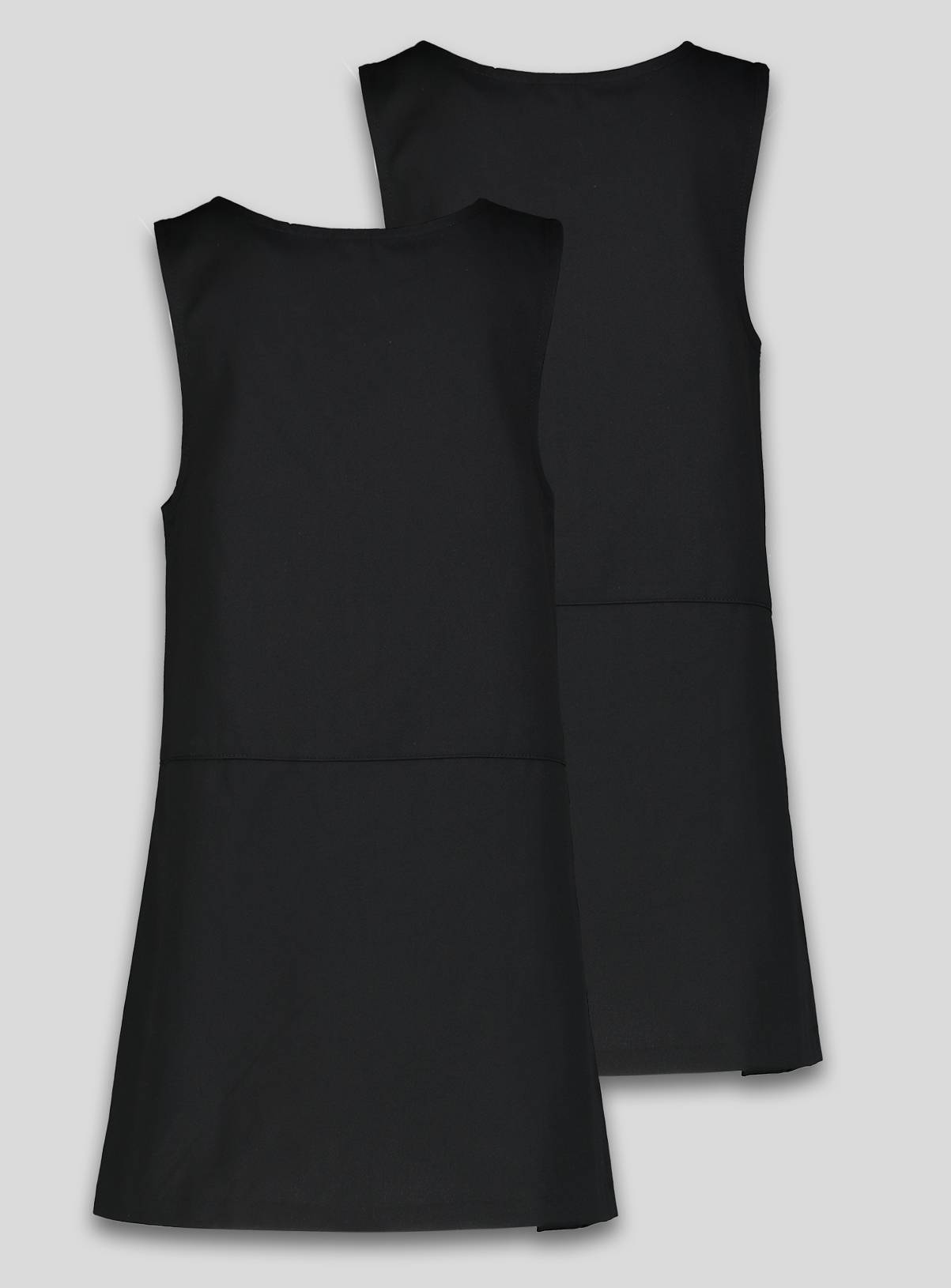  2 Pack Black Zip Through Pinafores Plus Fit 5 years - Image 3
