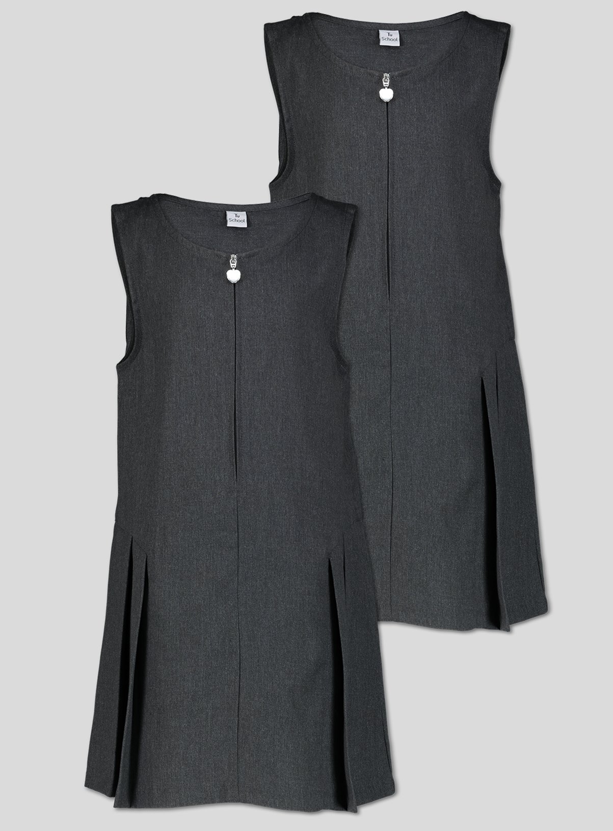 zip pinafore dress