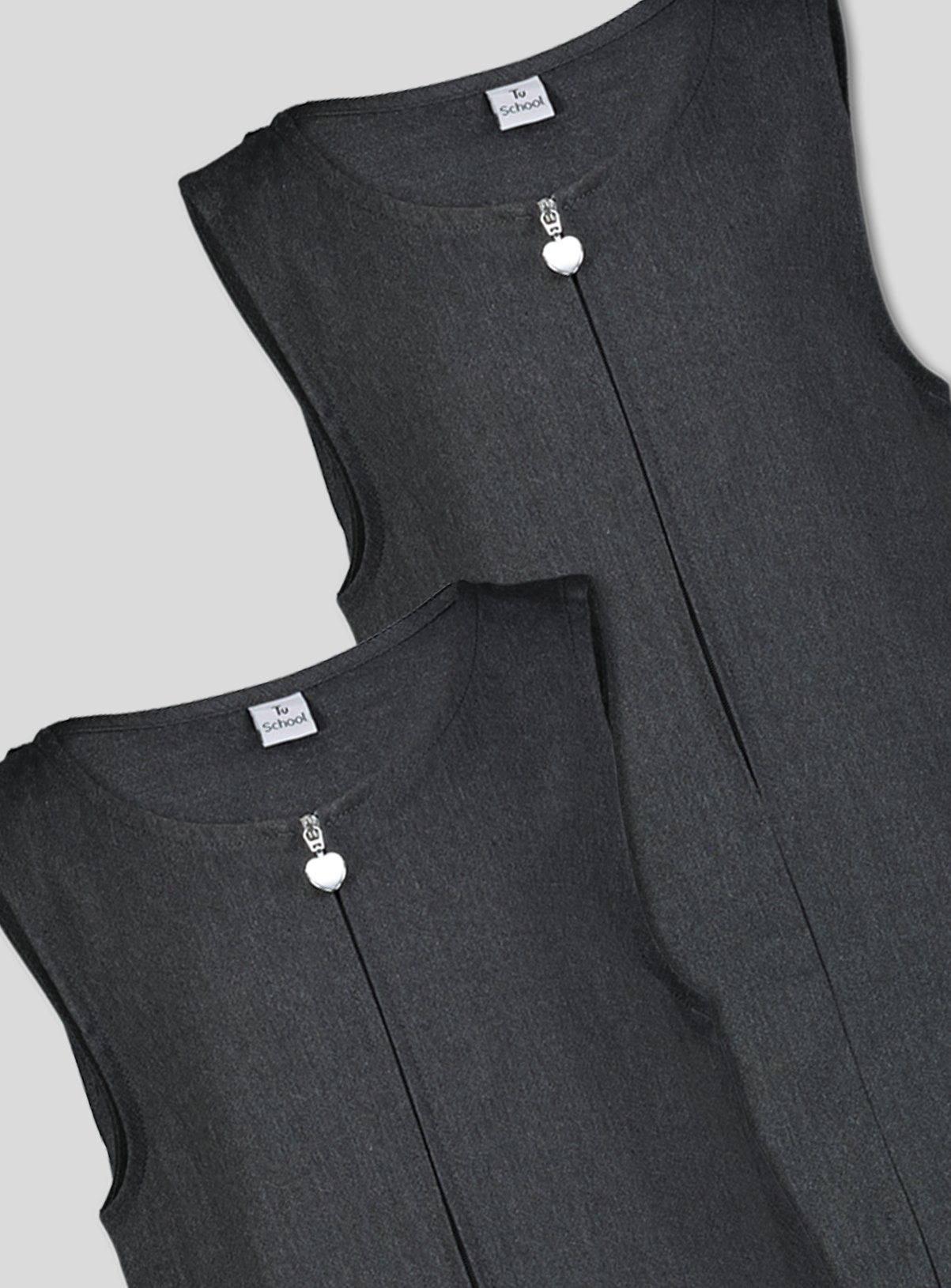 plus fit grey school pinafore