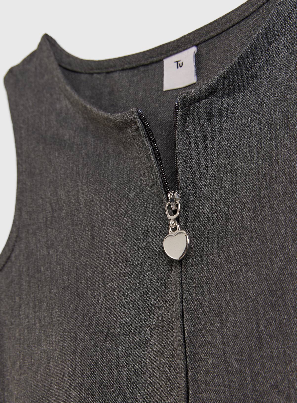Grey Zip Through Plus Fit Pinafore 2 Pack 8 years - Image 2