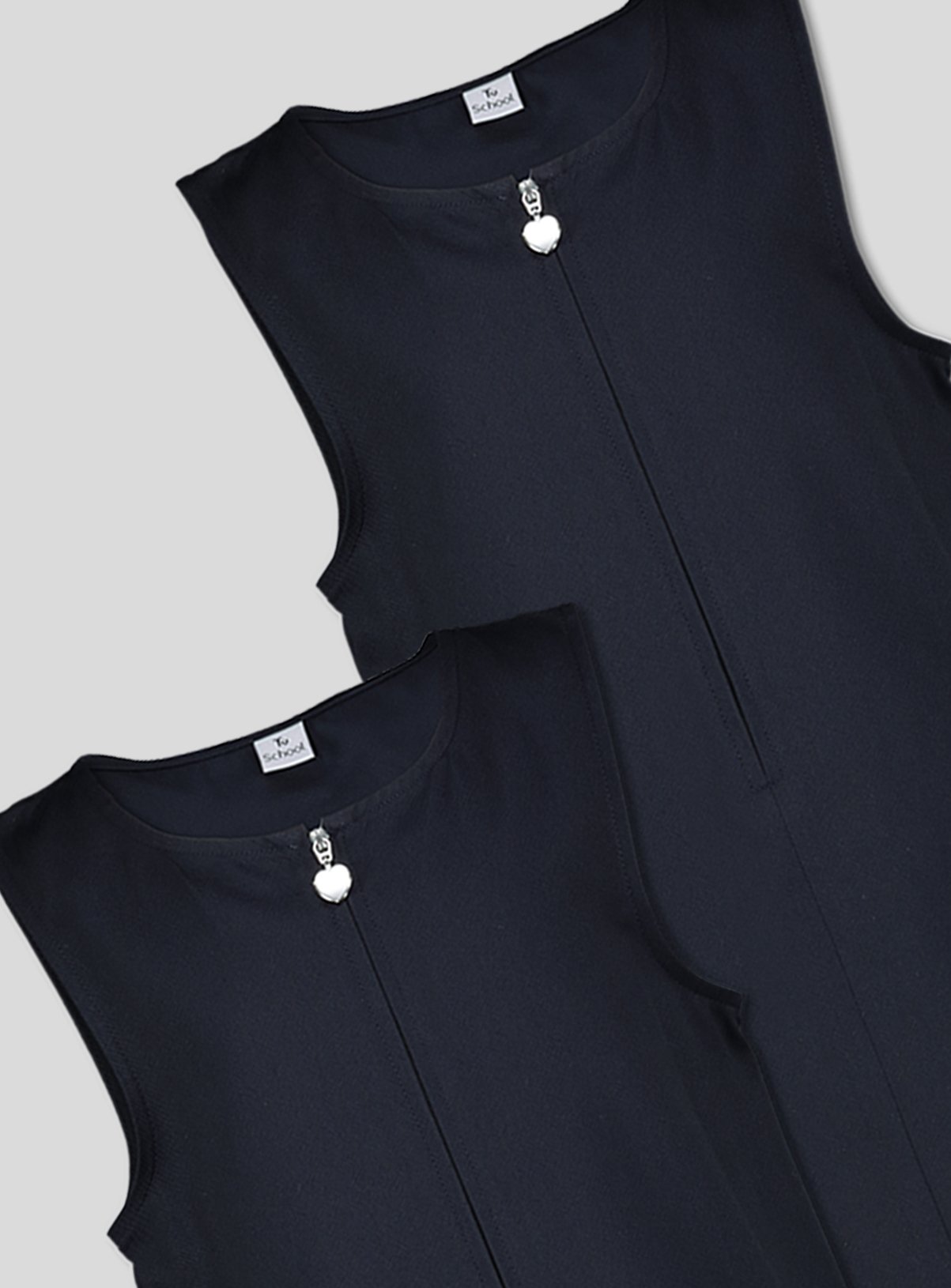 Navy Zip Front Pleated Pinafore Dress Plus Fit 2 Pack Review