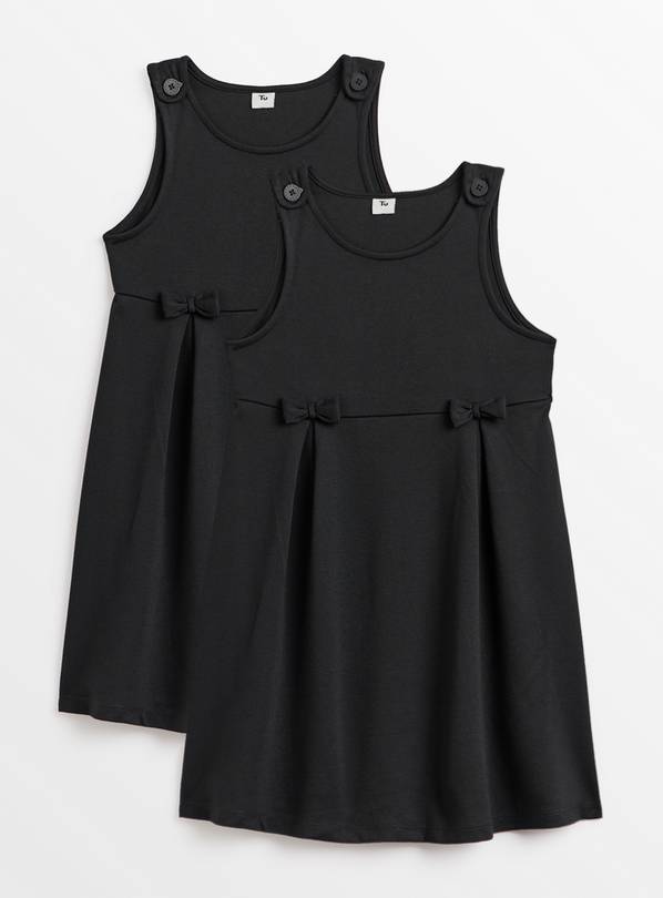 Buy Black Jersey Pinafore 2 Pack 3 years School dresses Tu