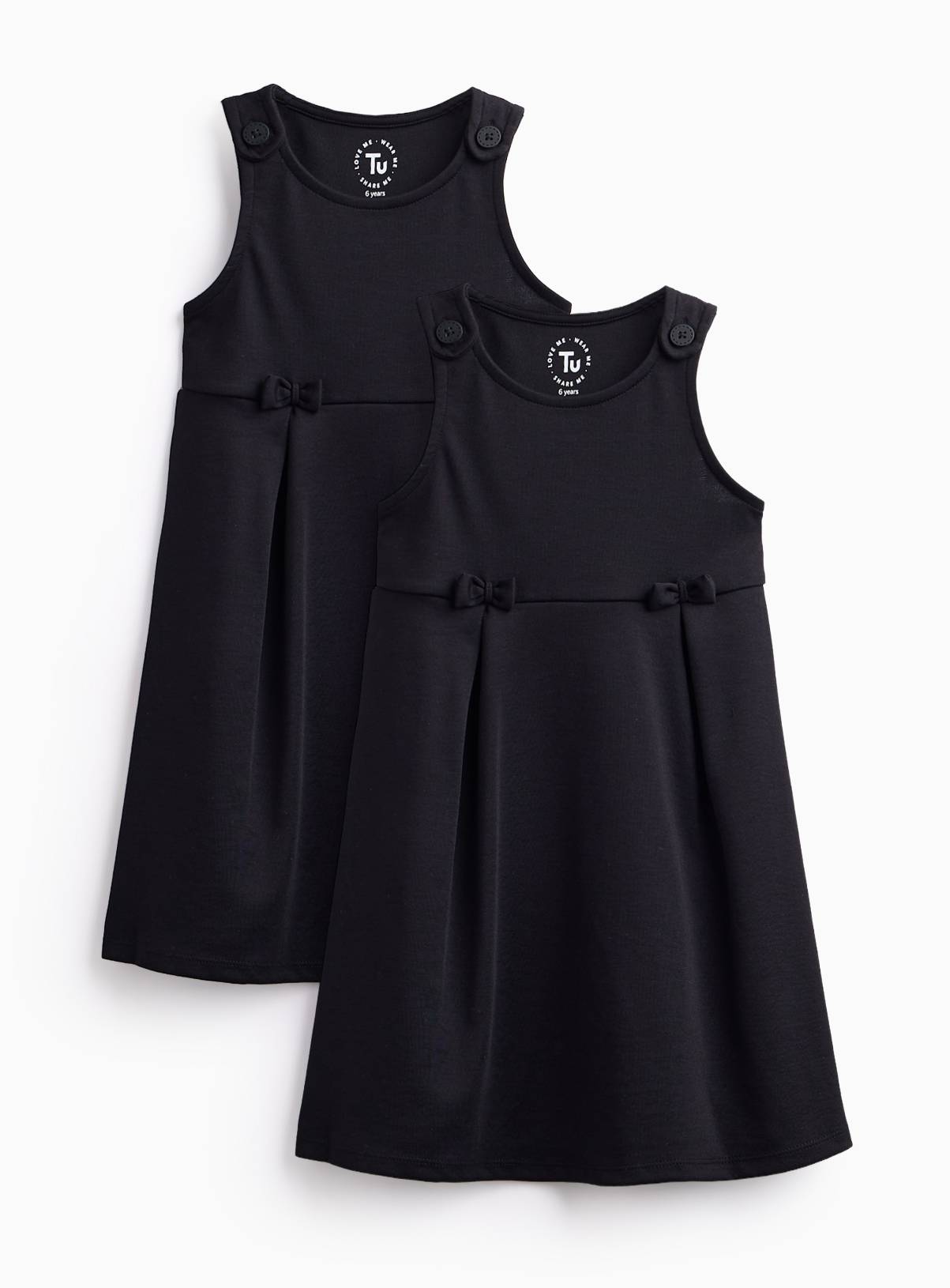 Black Jersey Pinny 2 Pack 3 years - Image 1