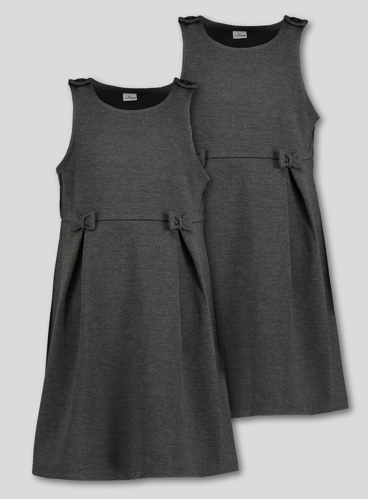 pinafore school dress grey