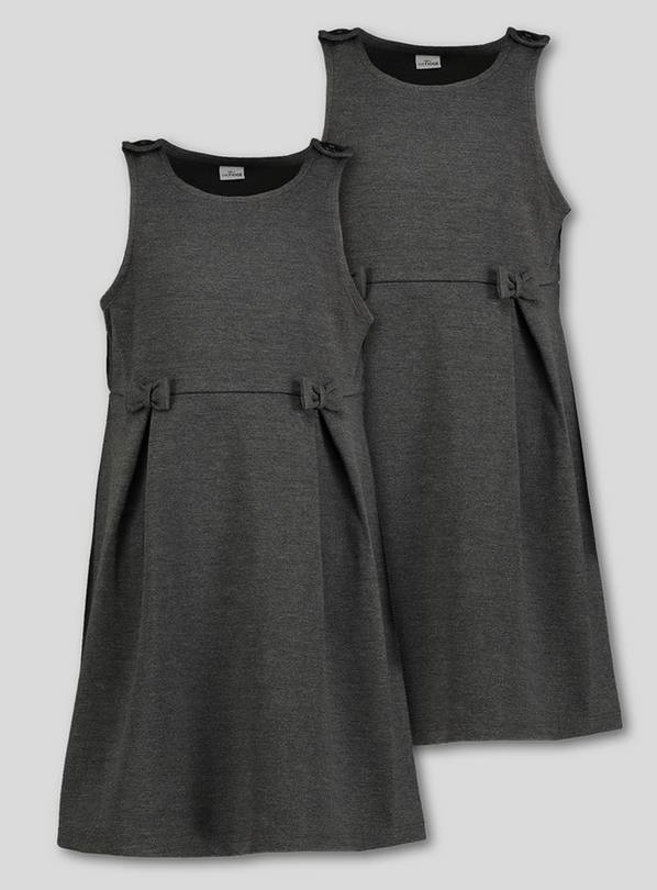 Buy Grey Jersey Pinafore 2 Pack 6 Years School Dresses And Ginghams 