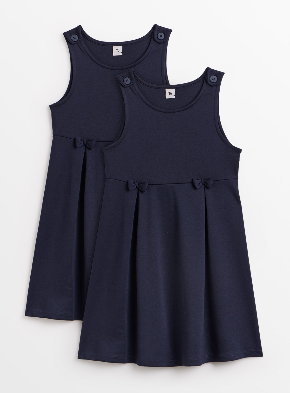 2 Pack Navy Jersey Pinny  11 years - Image 1 thumbnail