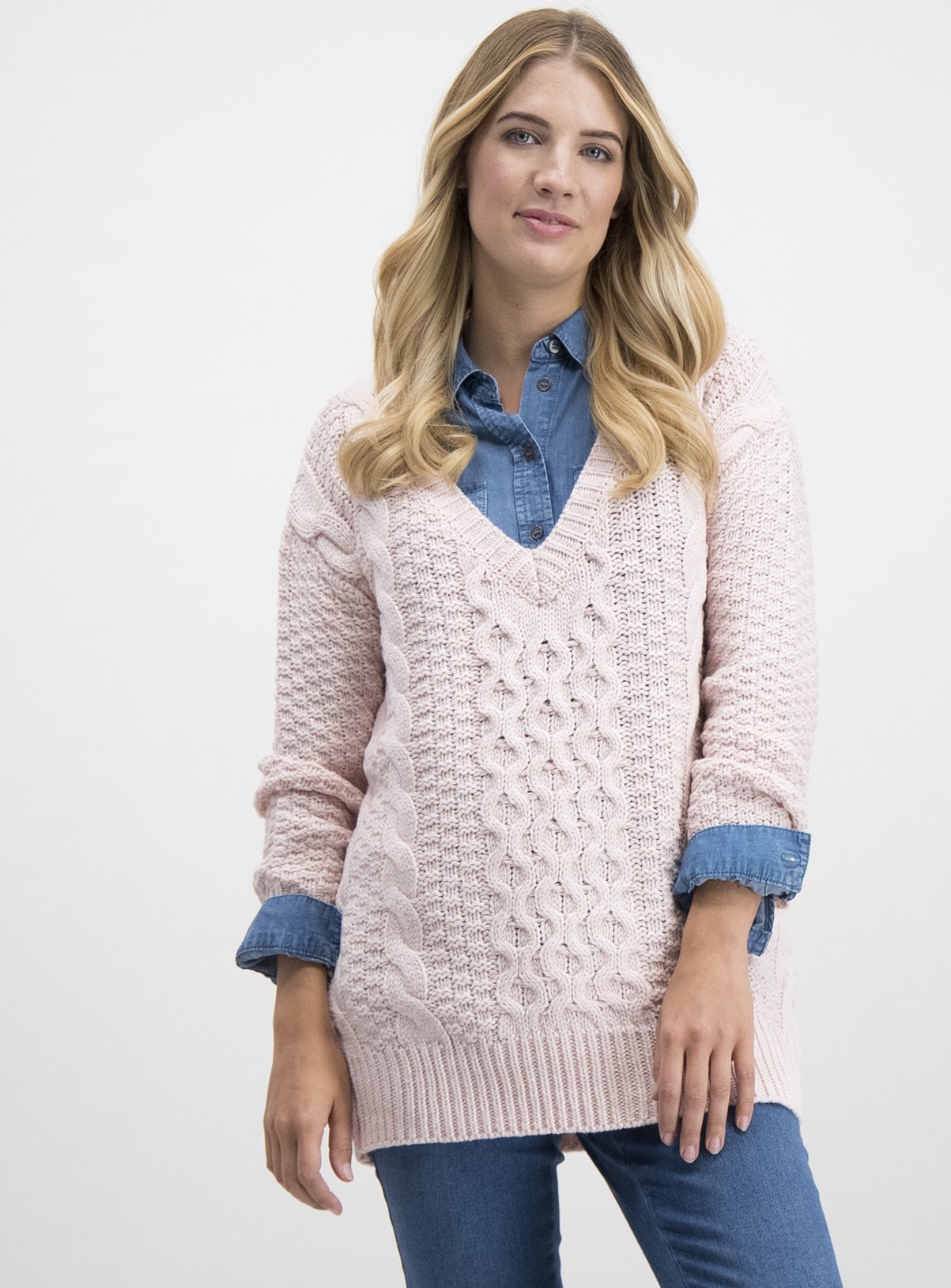 chunky pink jumper