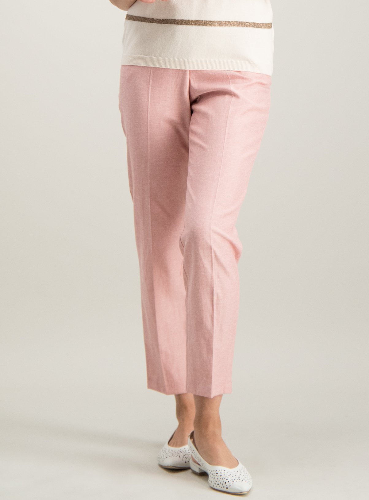 linen blend tapered trousers