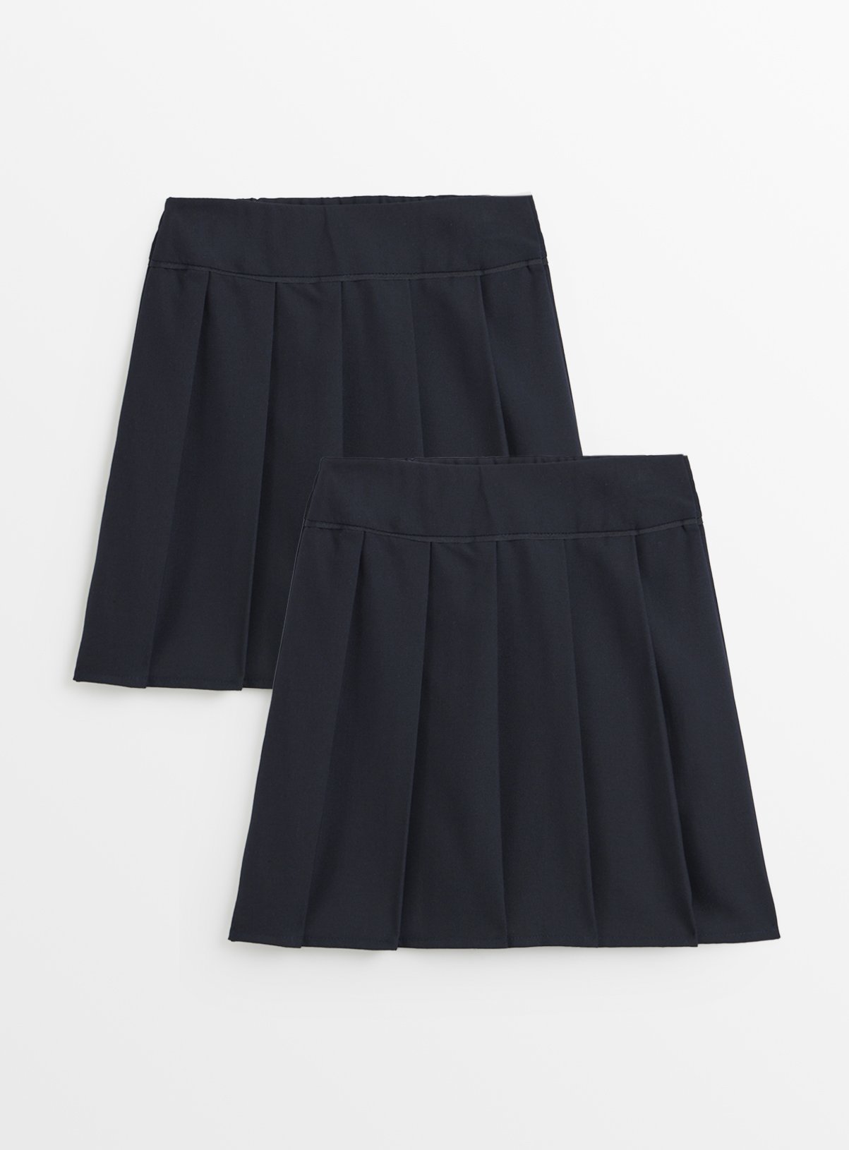 Navy Permanent Pleat Plus Fit Skirt 2 Pack 3 years