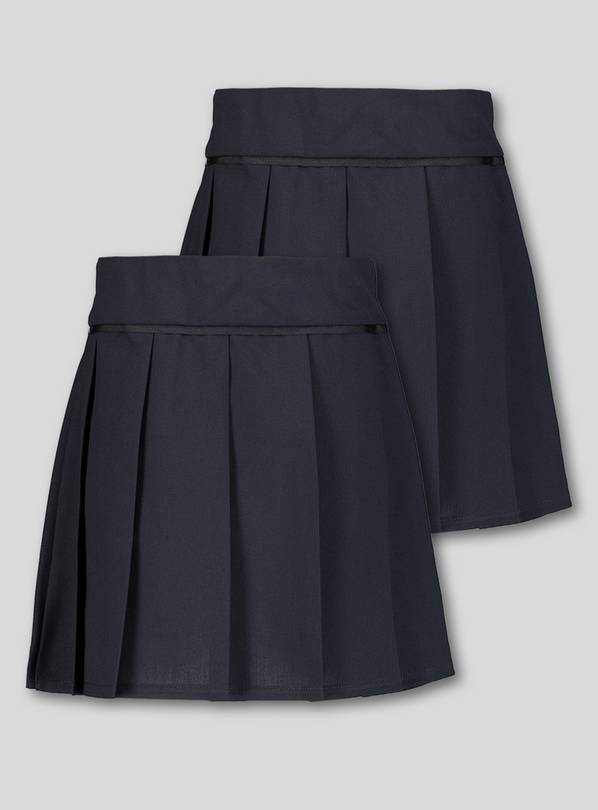 Buy Navy Permanent Pleat Plus Fit Skirt 2 Pack 7 Years School Skirts Argos