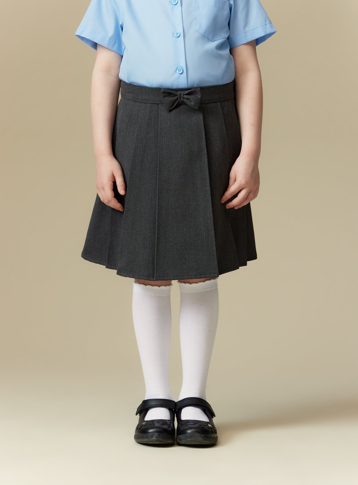 Grey Pleated Bow Detail Skirt 3 years - Image 2 thumbnail