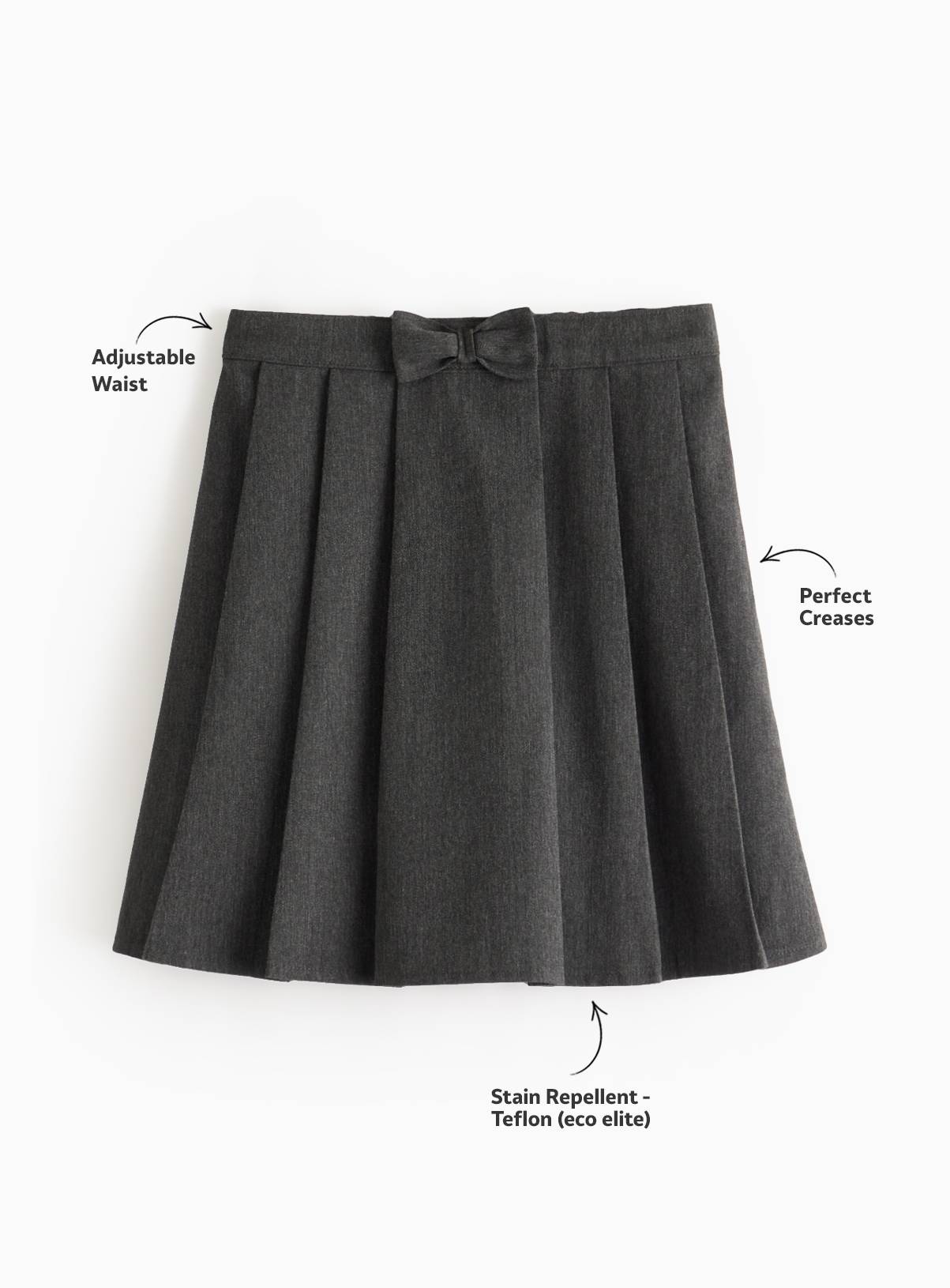 Grey Pleated Bow Detail Skirt 3 years - Image 3