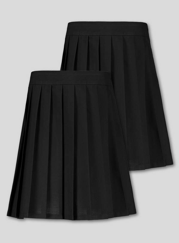 Black Permanent Pleat School Skirt 2 Pack - 14 years