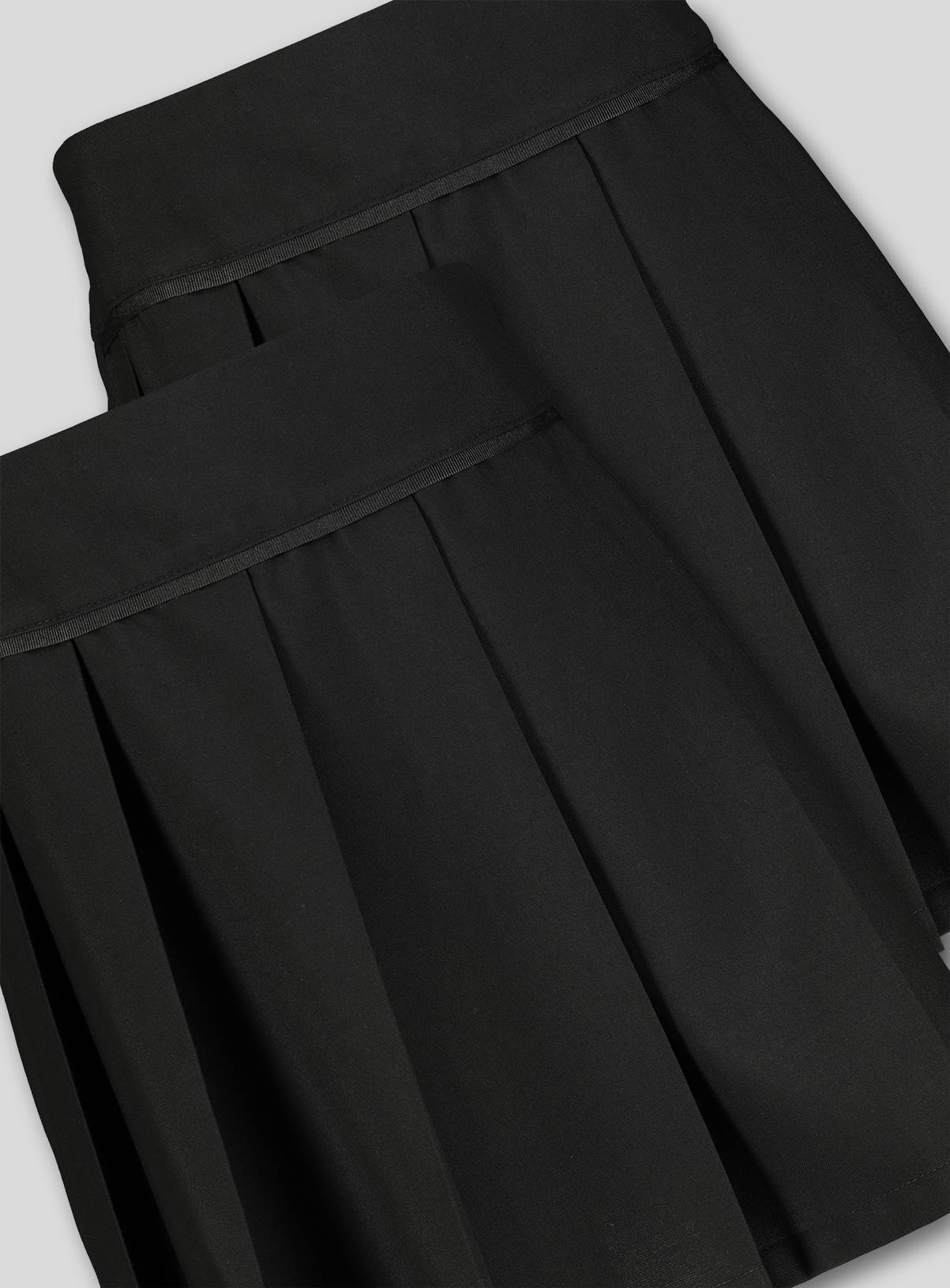 Black Permanent Pleat School Skirt 2 Pack 11 years - Image 2