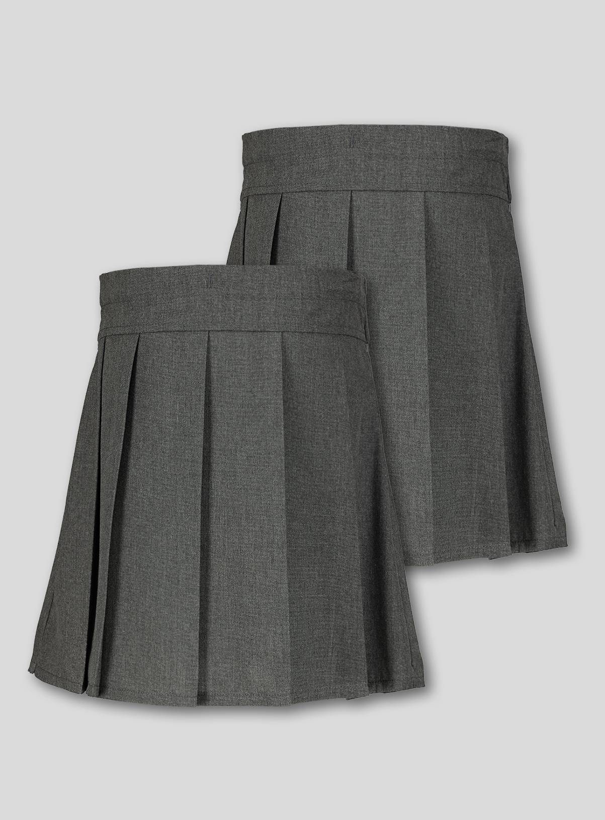 Grey Permanent Pleat Skirts 2 Pack 6 years - Image 3