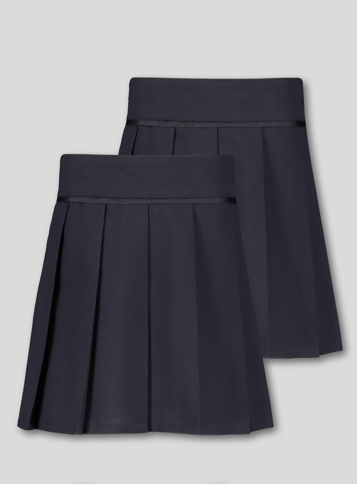 Navy Blue Permanent Pleat Skirts 2 Pack 9 years - Image 1