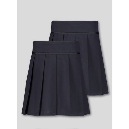 Navy Blue Permanent Pleat Skirts 2 Pack - 6 years