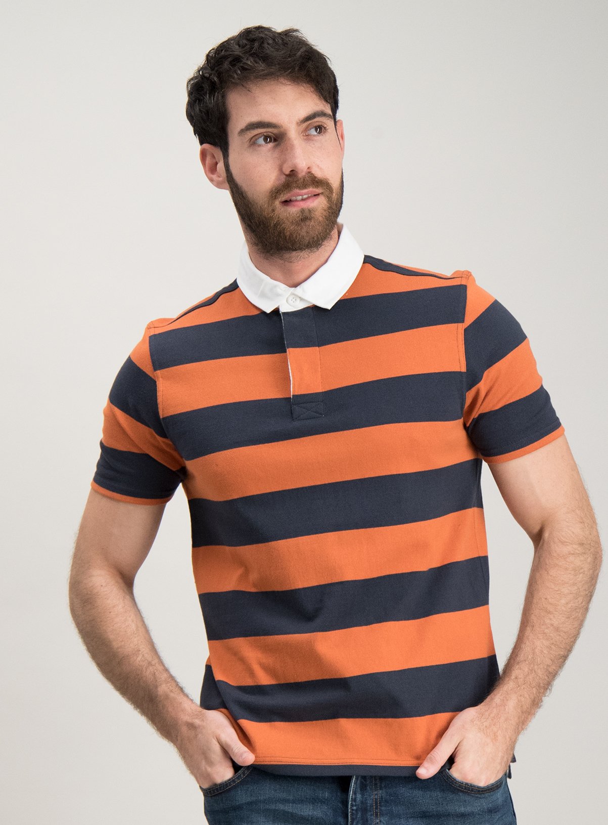 Navy & Rust Stripe Rugby Shirt Review