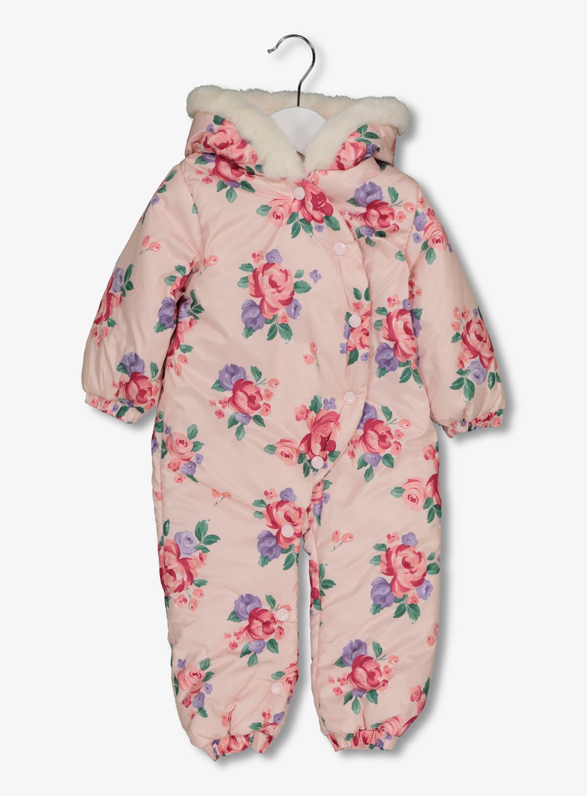 Baby Pink Floral Snow Suit (0-24 months 