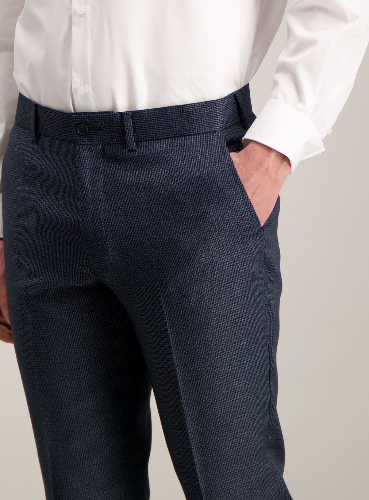 Blue Puppytooth Check Slim Fit Trousers Review