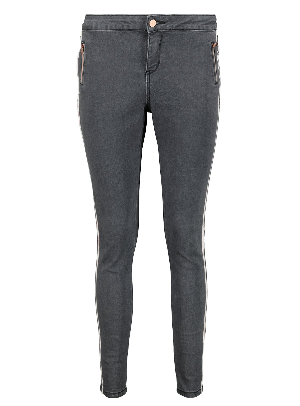 SKU: Core Fashion Side Stripe Zip Skinny G3:Grey:20S - Image 3 thumbnail