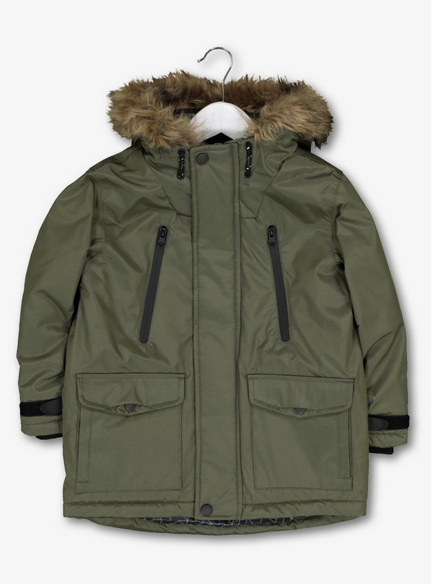 Kids Khaki Performance Parka Coat 3 14 Years Tu Clothing