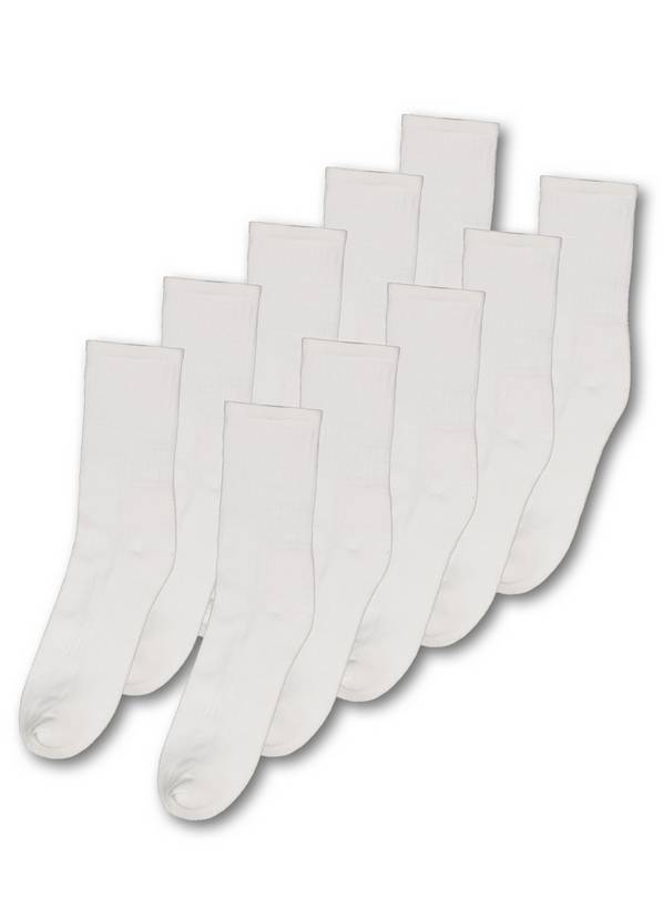 Buy White Sports Ankle Socks 10 Pack 6 8 5 Socks And Underwear Argos