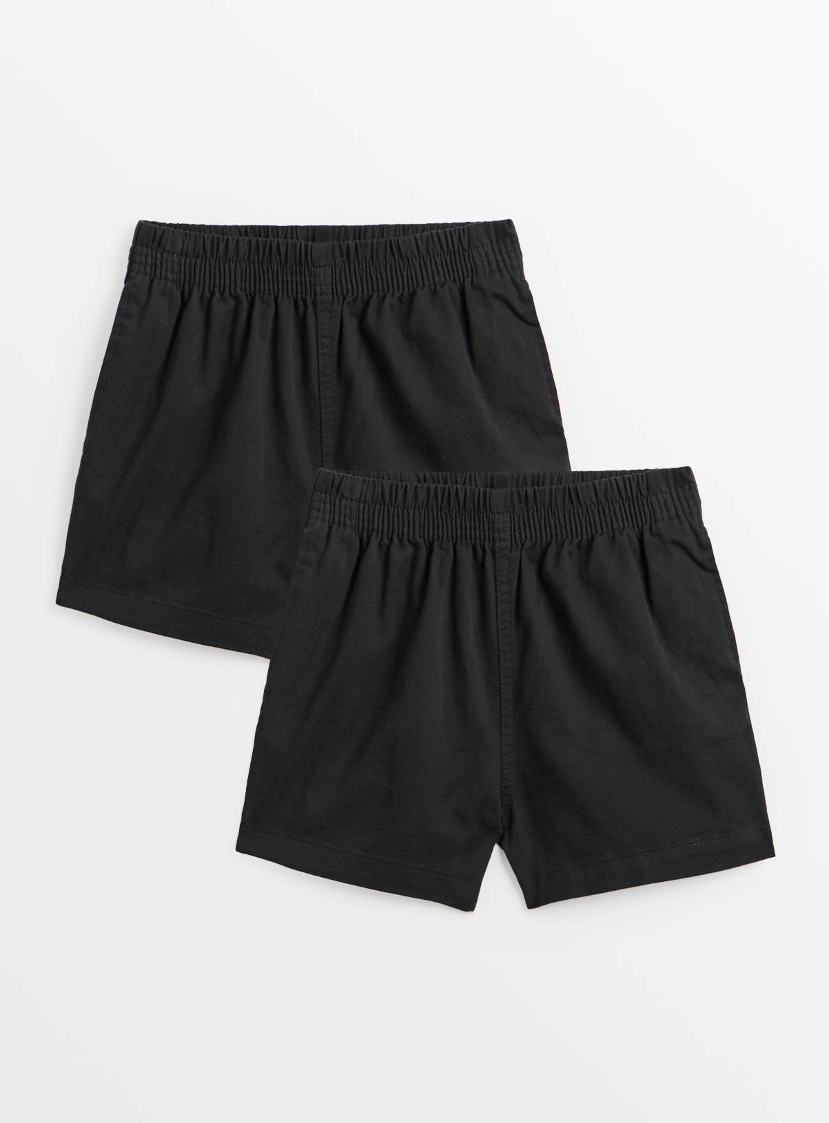 Black Cotton Rugby Shorts 2 Pack 11 years - Image 1