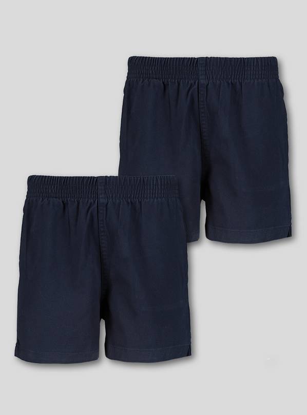 2 Pack Navy Rugby Shorts 5 years