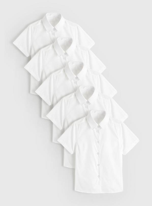 White Woven Short Sleeve Regular Fit Shirts 8 years