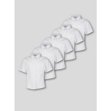 White Woven Short Sleeve Regular Fit Shirts - 6 years