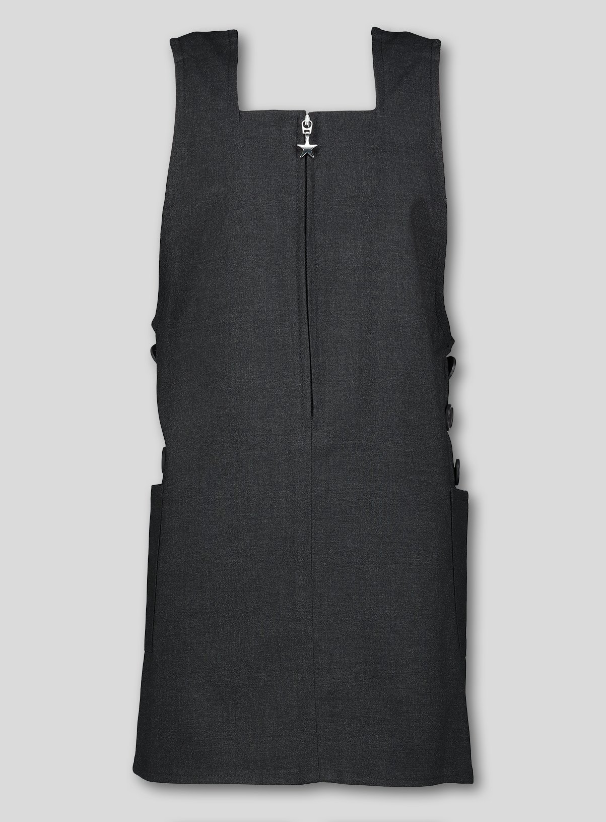 Grey Square Neck School Pinafore Dress Review