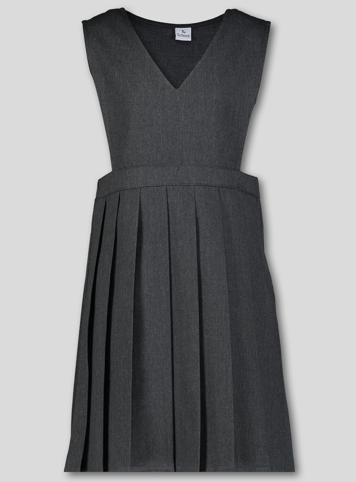 v neck pinafore dress
