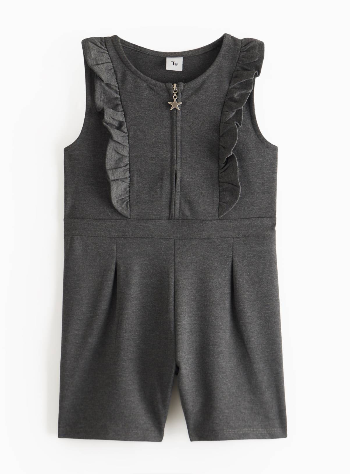 Grey Jersey Ruffle Playsuit 5 years - Image 1