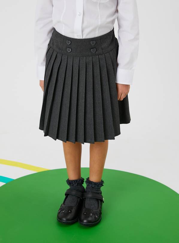 Grey Permanent Pleat Skirt - 10 years