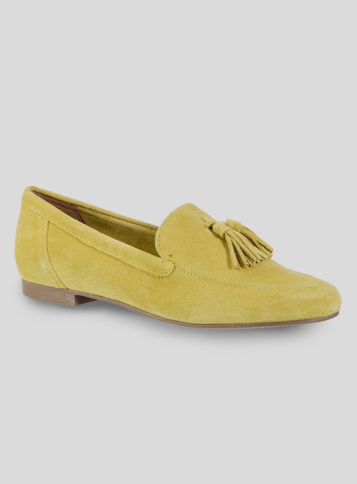 yellow leather loafers