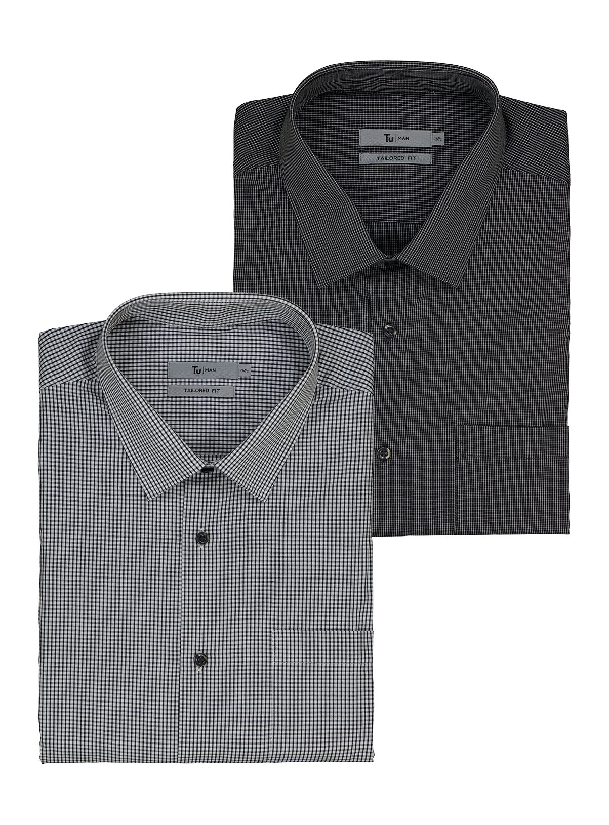 Black Grid Check & Gingham Tailored Fit Shirts 2 Pack Review