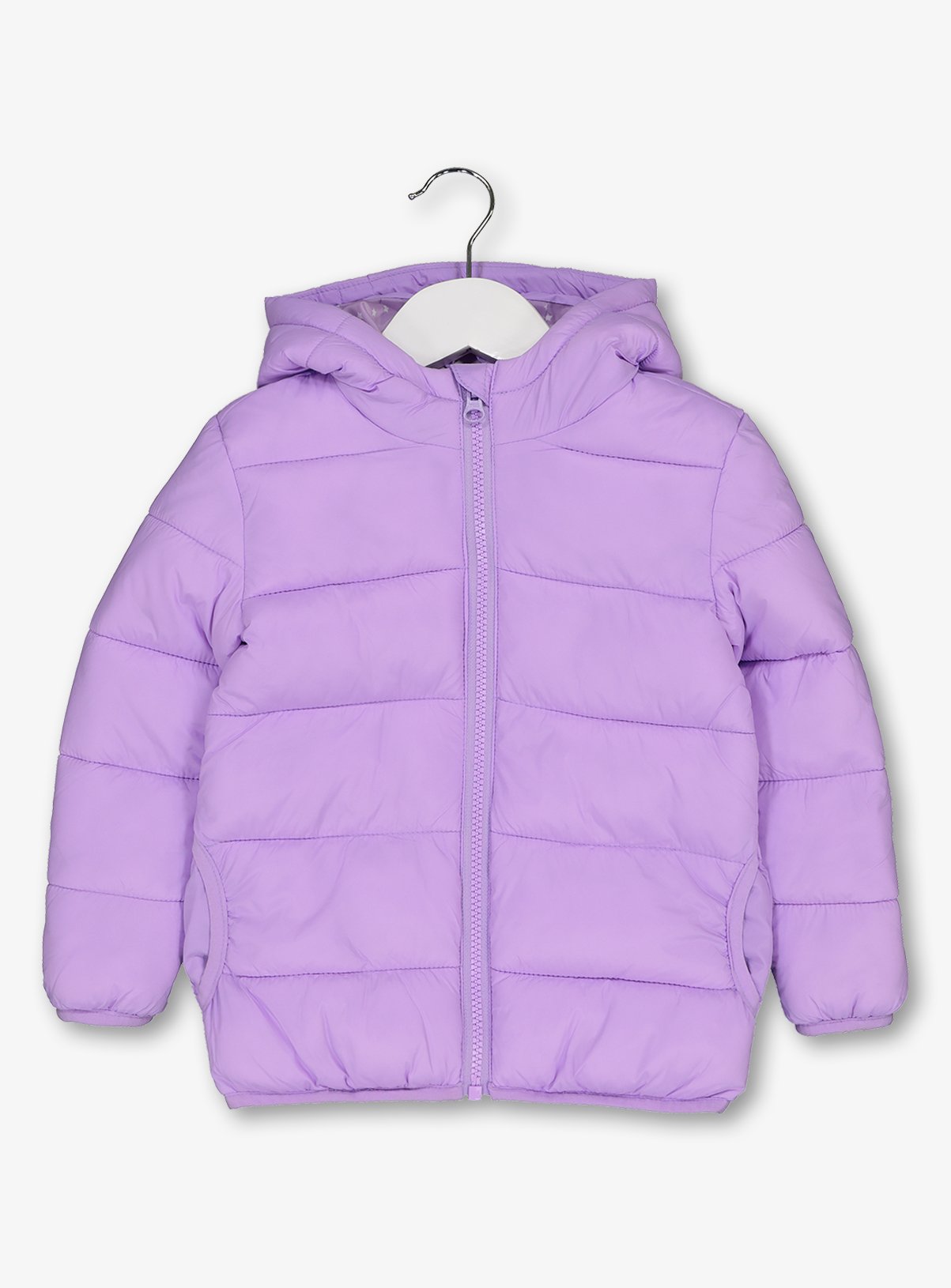 purple padded coat