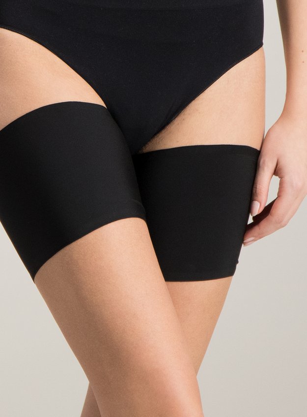 Boohoo Plus 2 Pack Anti Chafing Thigh Bands in Black Womens Clothing Hosiery 