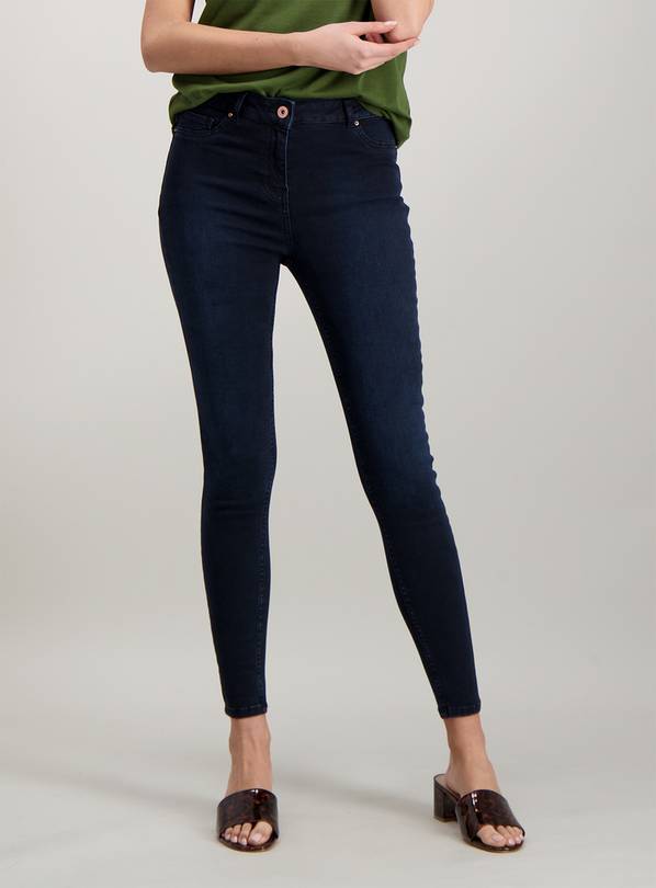 Express, High Waisted Denim Perfect Ankle Skinny in Pitch Black