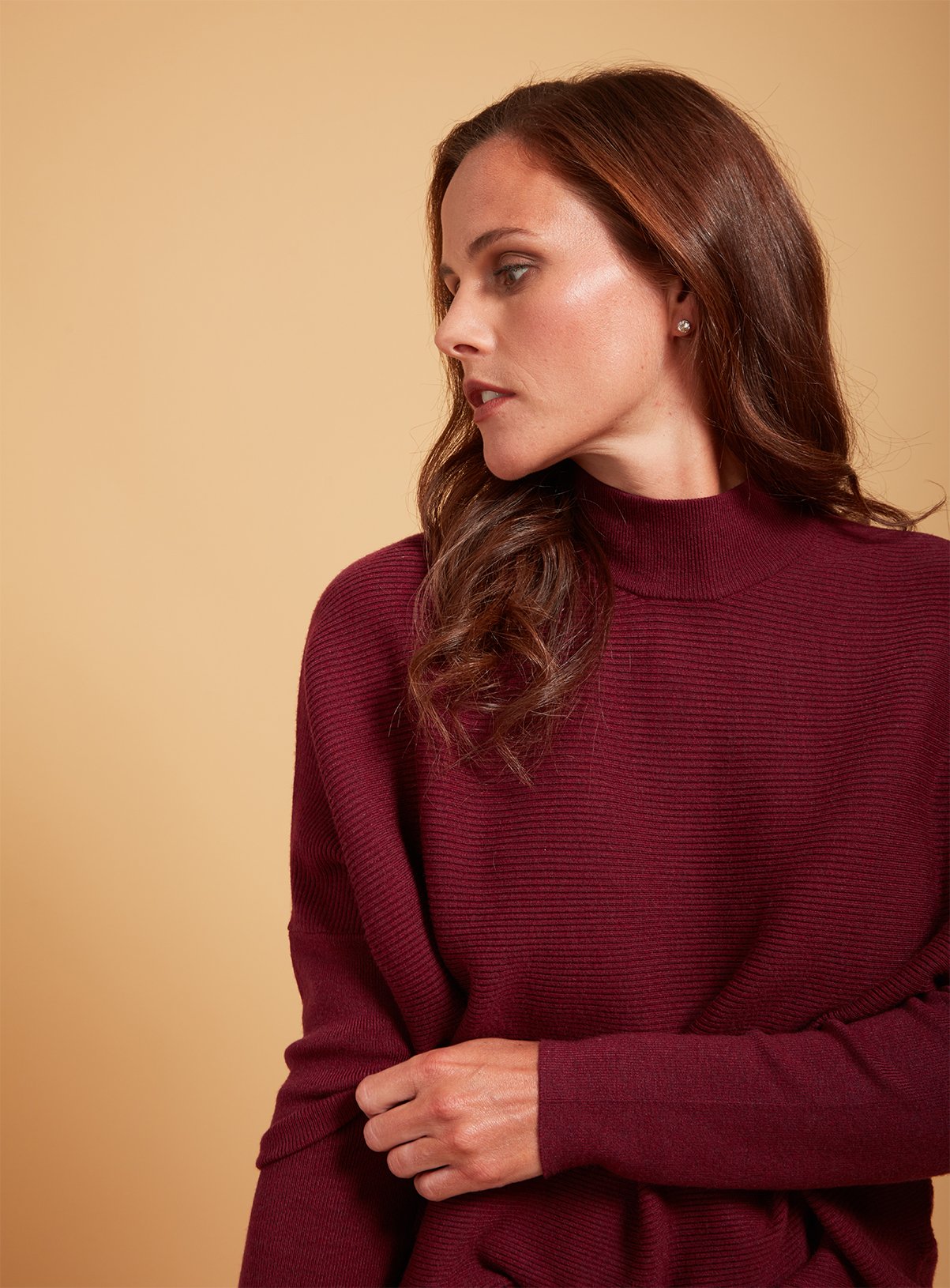 PREMIUM Berry Red Rib Batwing Jumper Review